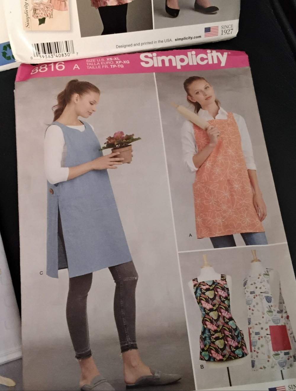 3939 Lot Of 5 Apron Patterns Simplicity New In Package . - Picture 6 of 6